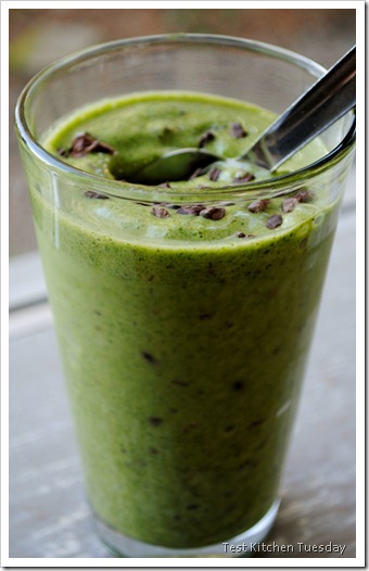 Mint Chocolate Chip Smoothie from Test Kitchen Tuesday
